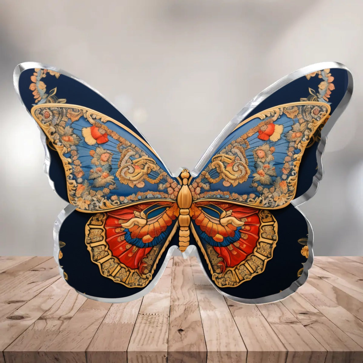 Sky Blue Lace Butterfly Shaped Acrylic Desktop Ornament