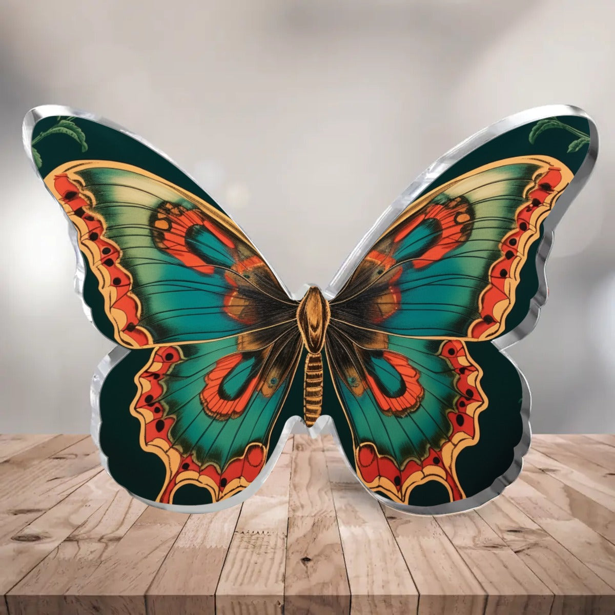 Emerald Green Butterfly Shaped Acrylic Desktop Ornament