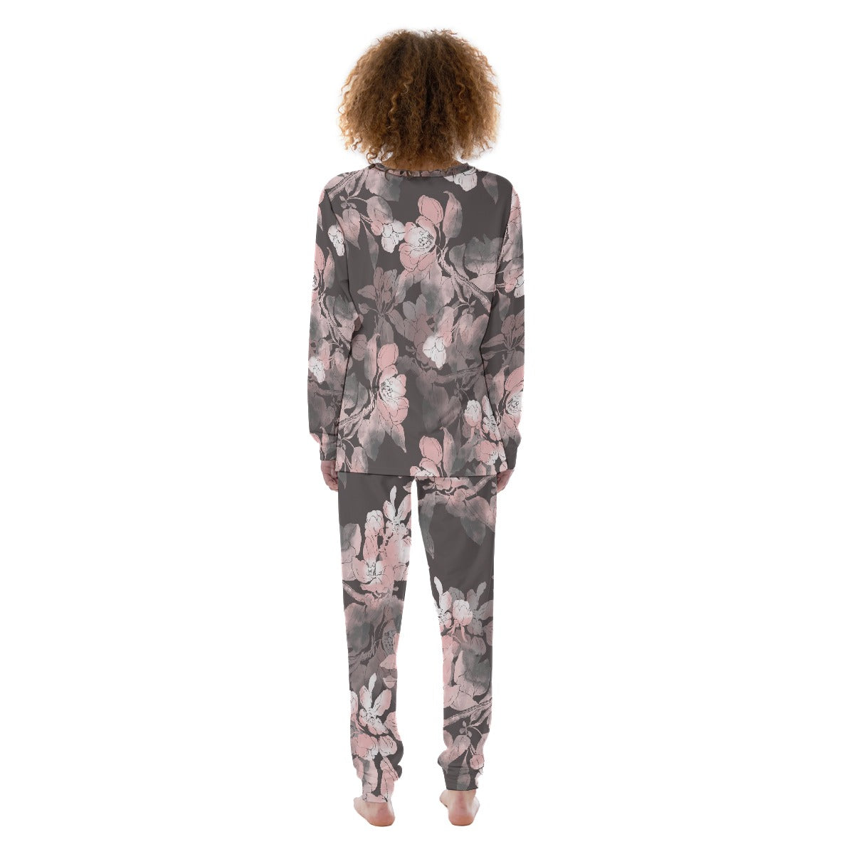 Grey and Pin All-Over Print Women's Pajamas