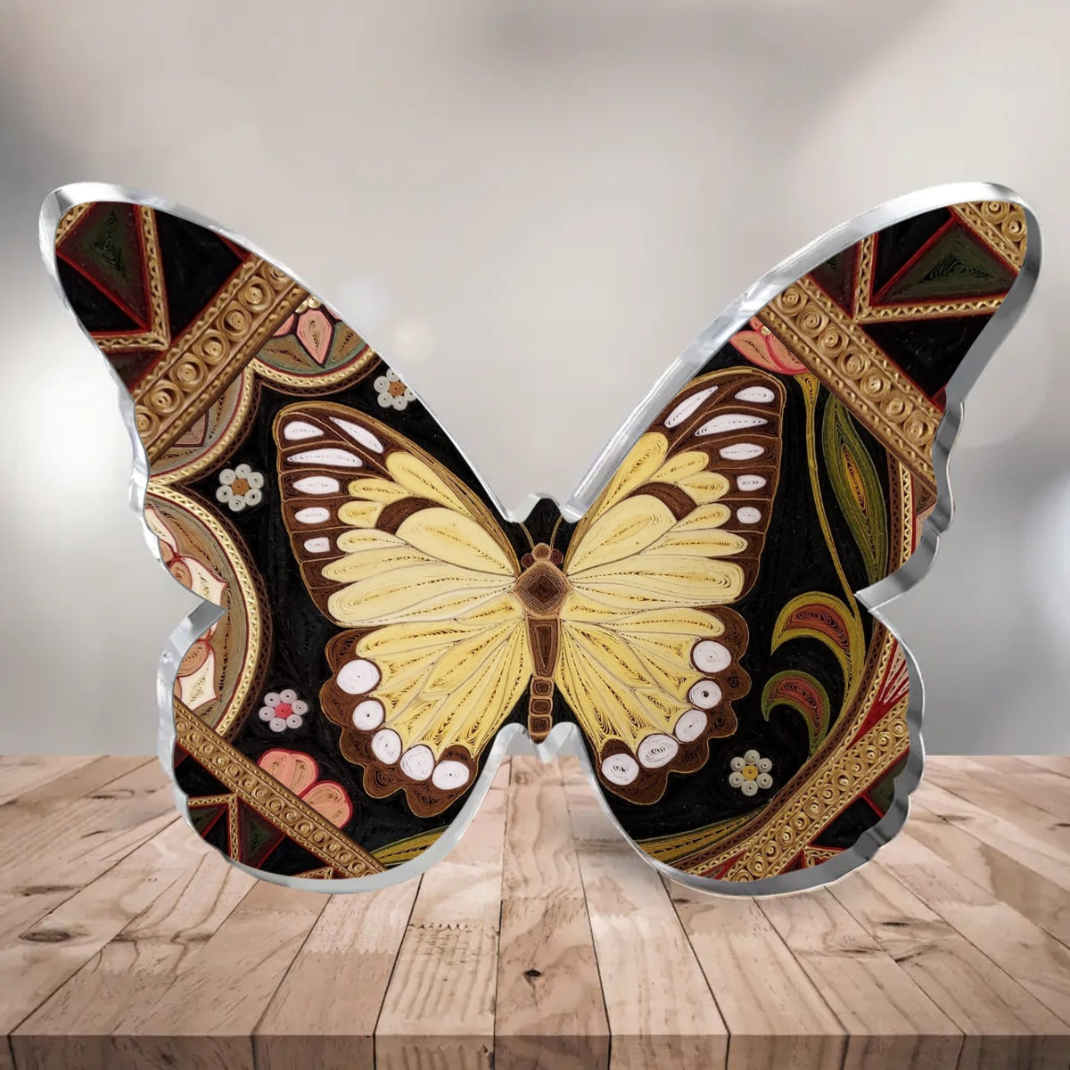 Papel Creme Butterfly Shaped Acrylic Desktop Ornament