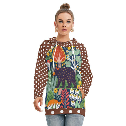 Polka Bear - All-Over Print Women's Hoodie With Double Hood