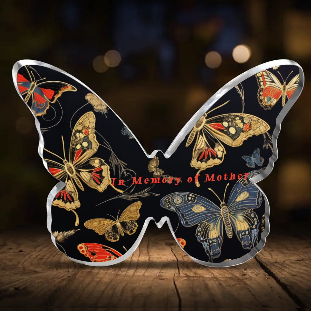 In Memory Butterfly Shaped Acrylic Desktop Ornament