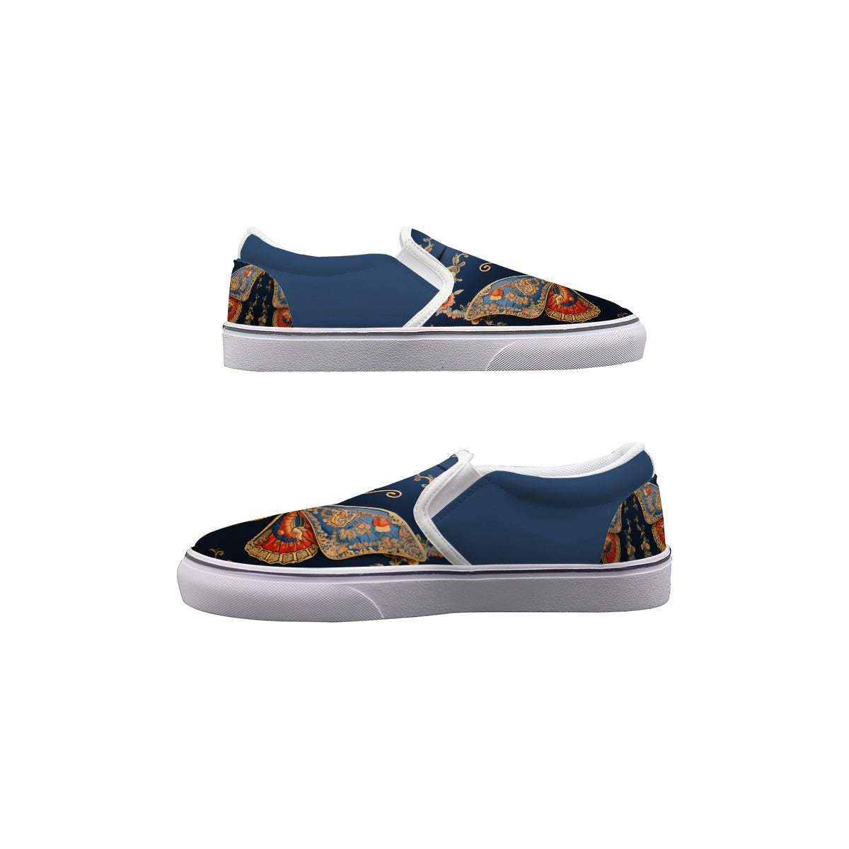 Blue Butterfly Women's Slip On Sneakers