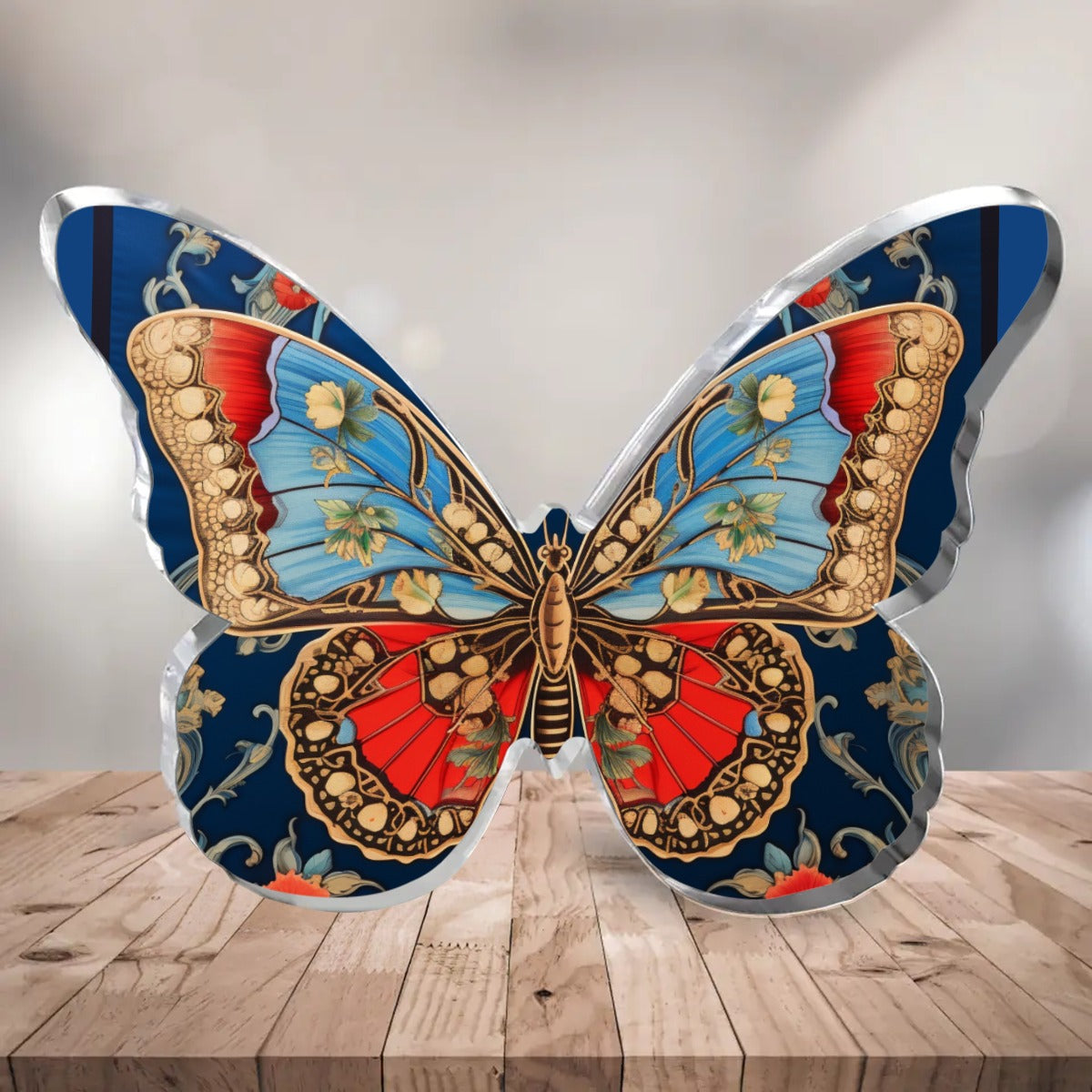 Cobalt blue Coral Butterfly - Shaped Acrylic Desktop Ornament