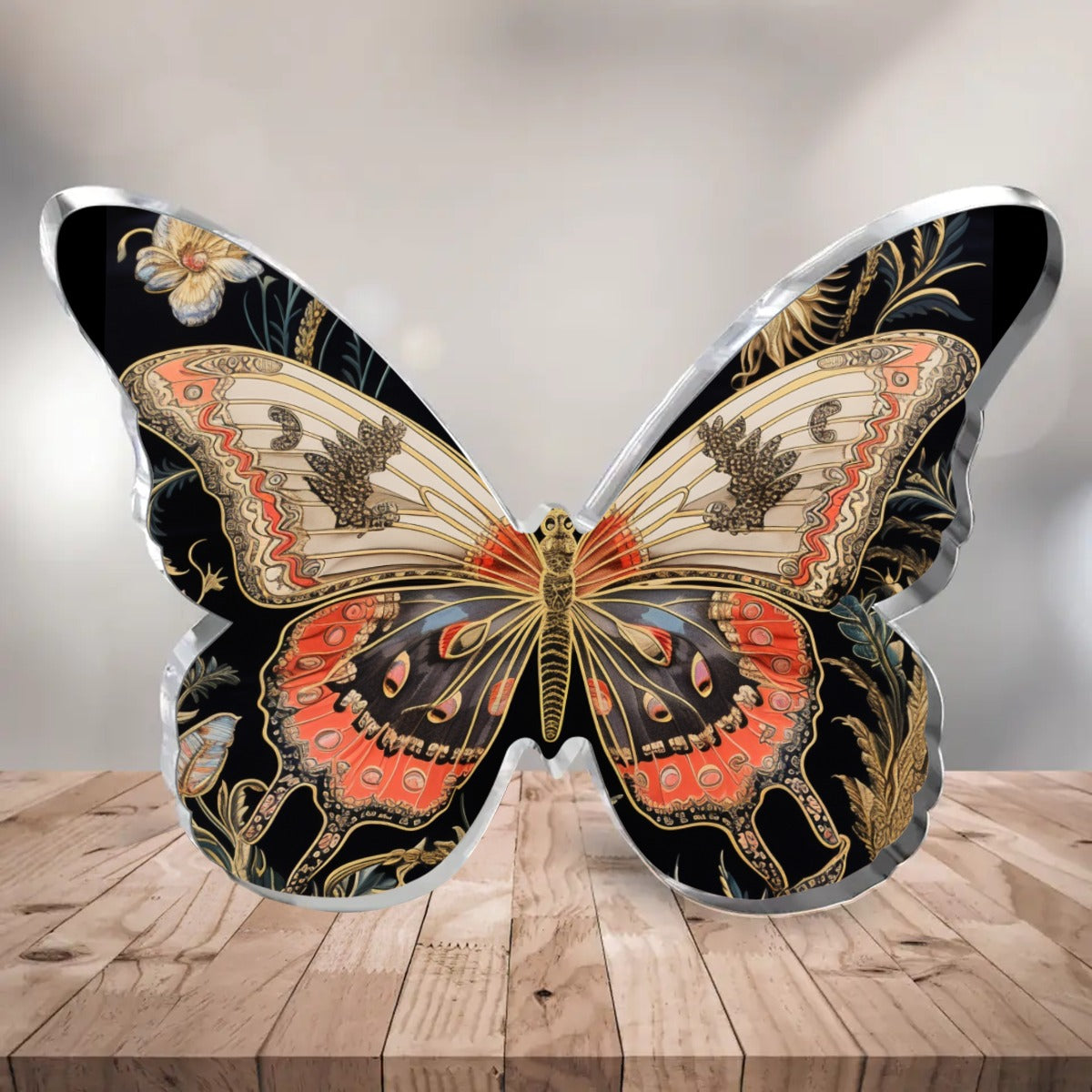 Heirloom lace Butterfly Shaped Acrylic Desktop Ornament