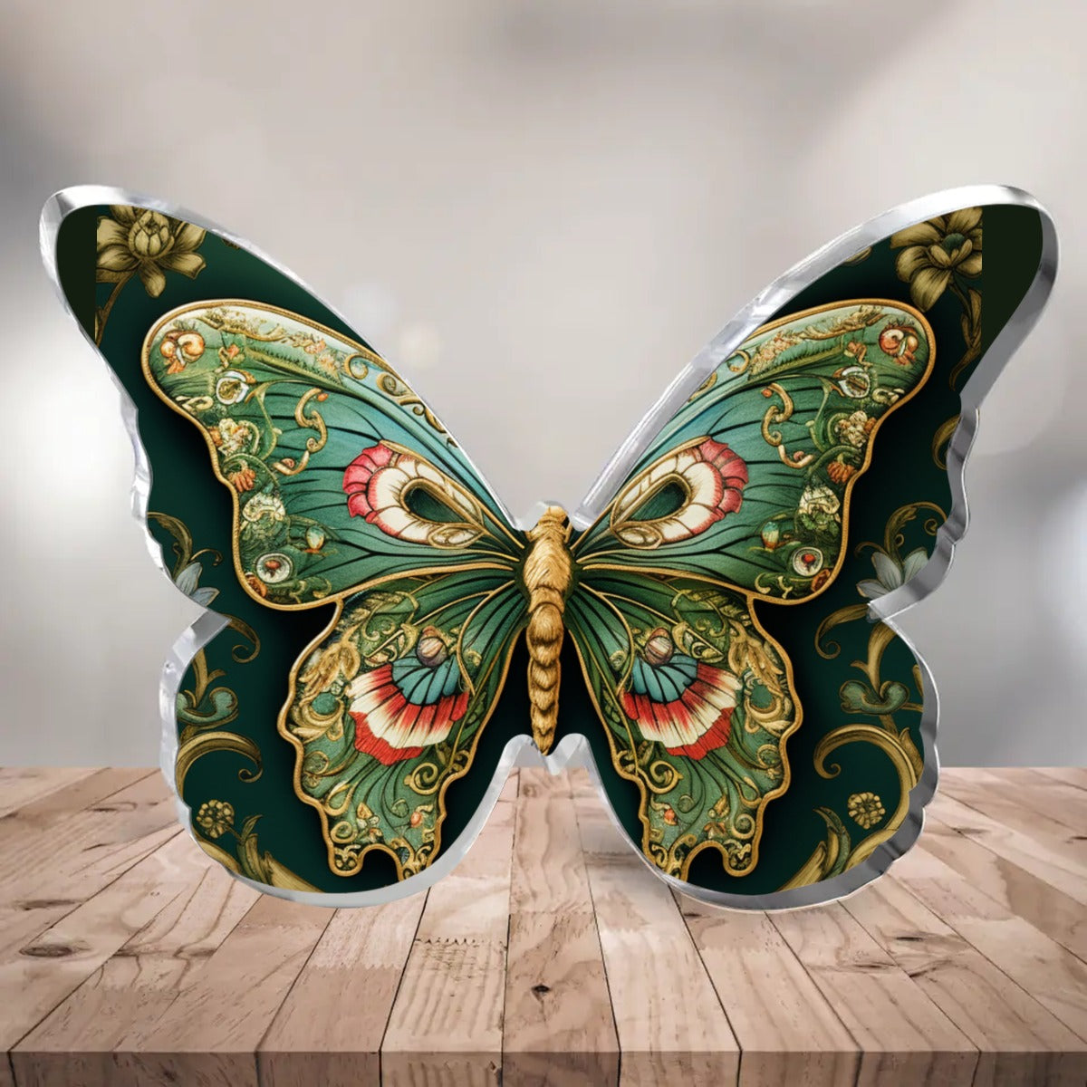 Verde Lace Butterfly Shaped Acrylic Desktop Ornament