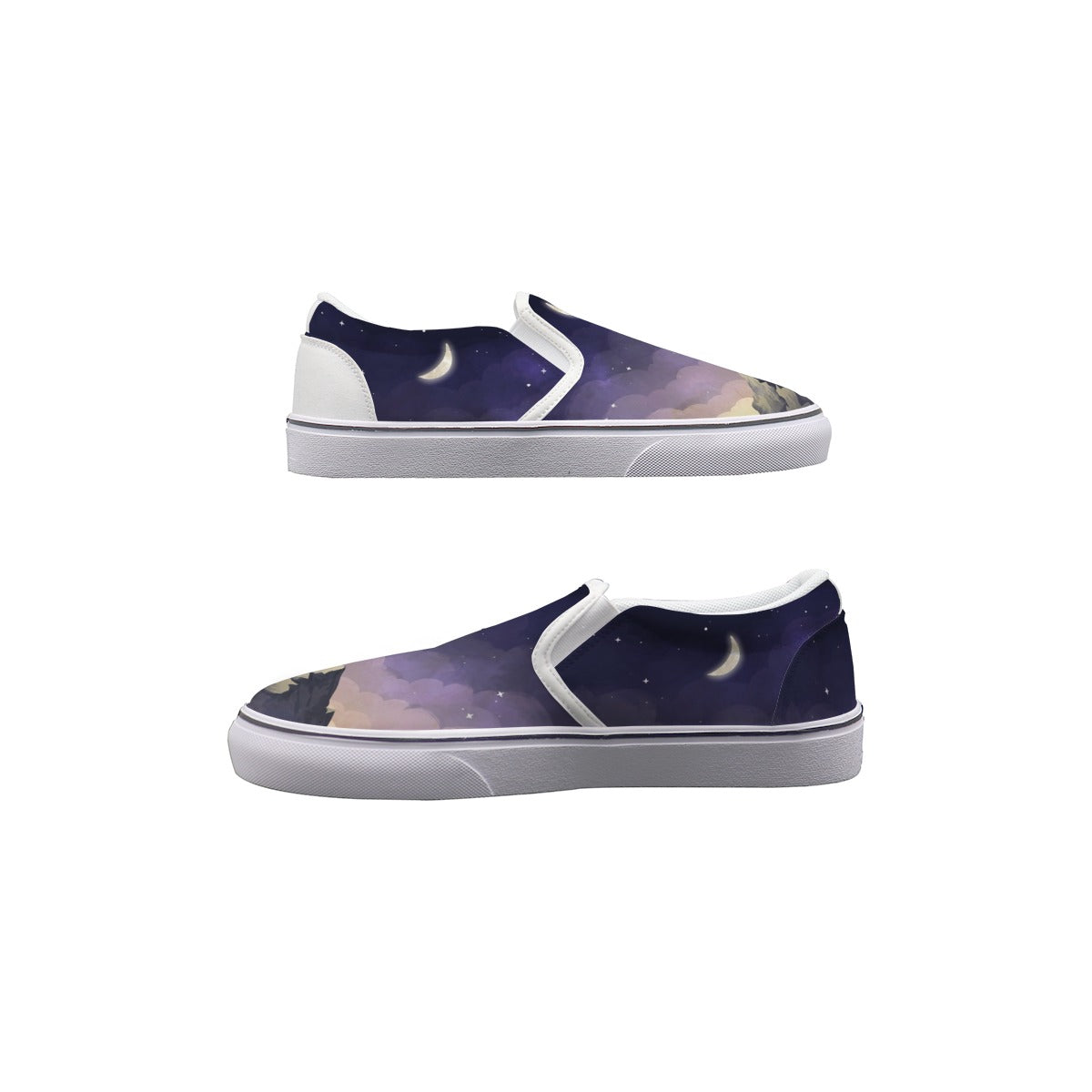 Moonlit Mountain Women's Slip On Sneakers