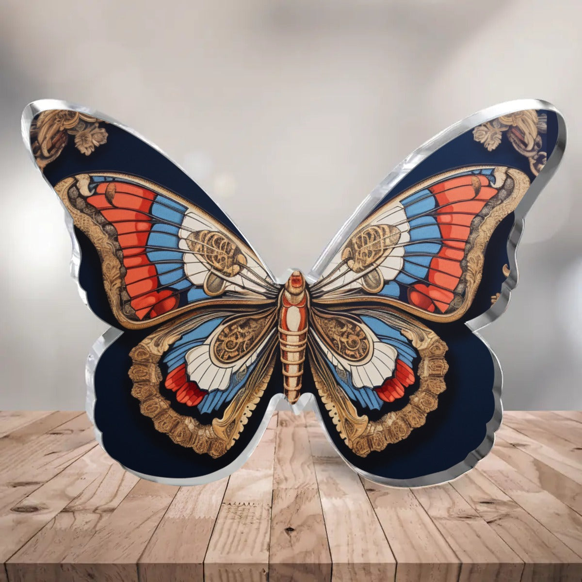 Tiger Wing Butterfly Shaped Acrylic Desktop Ornament