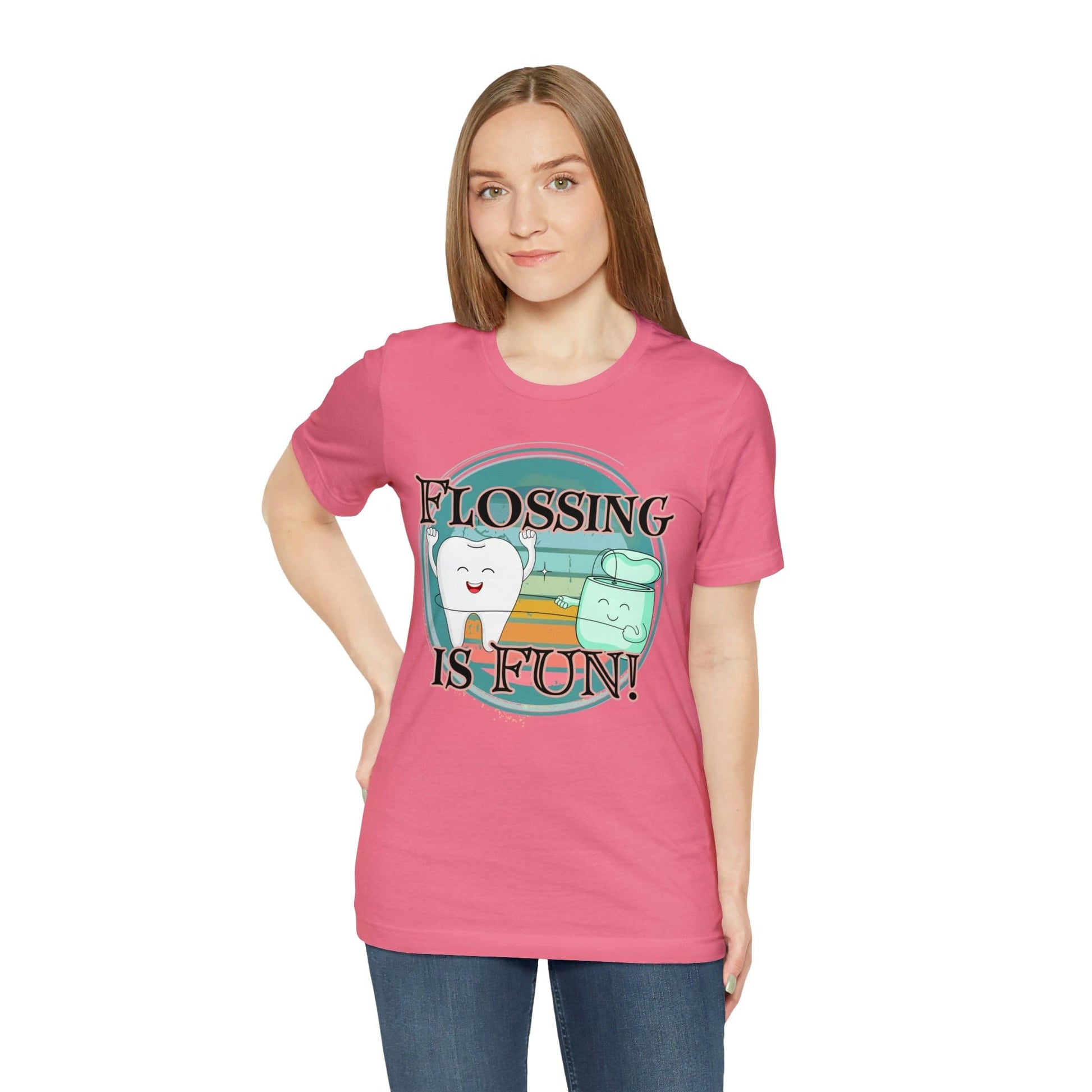 Printify T-Shirt Flossing is fun! Unisex Jersey Short Sleeve Tee