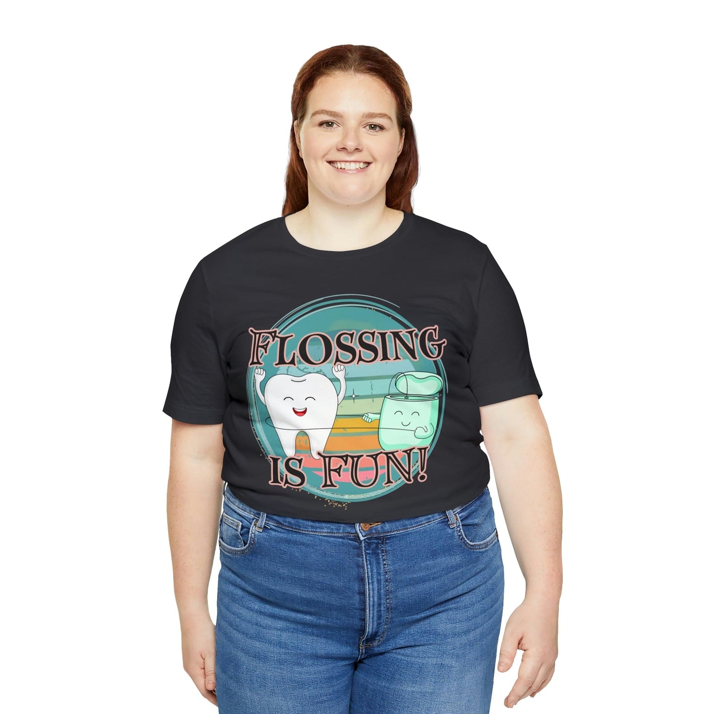 Printify T-Shirt Flossing is fun! Unisex Jersey Short Sleeve Tee