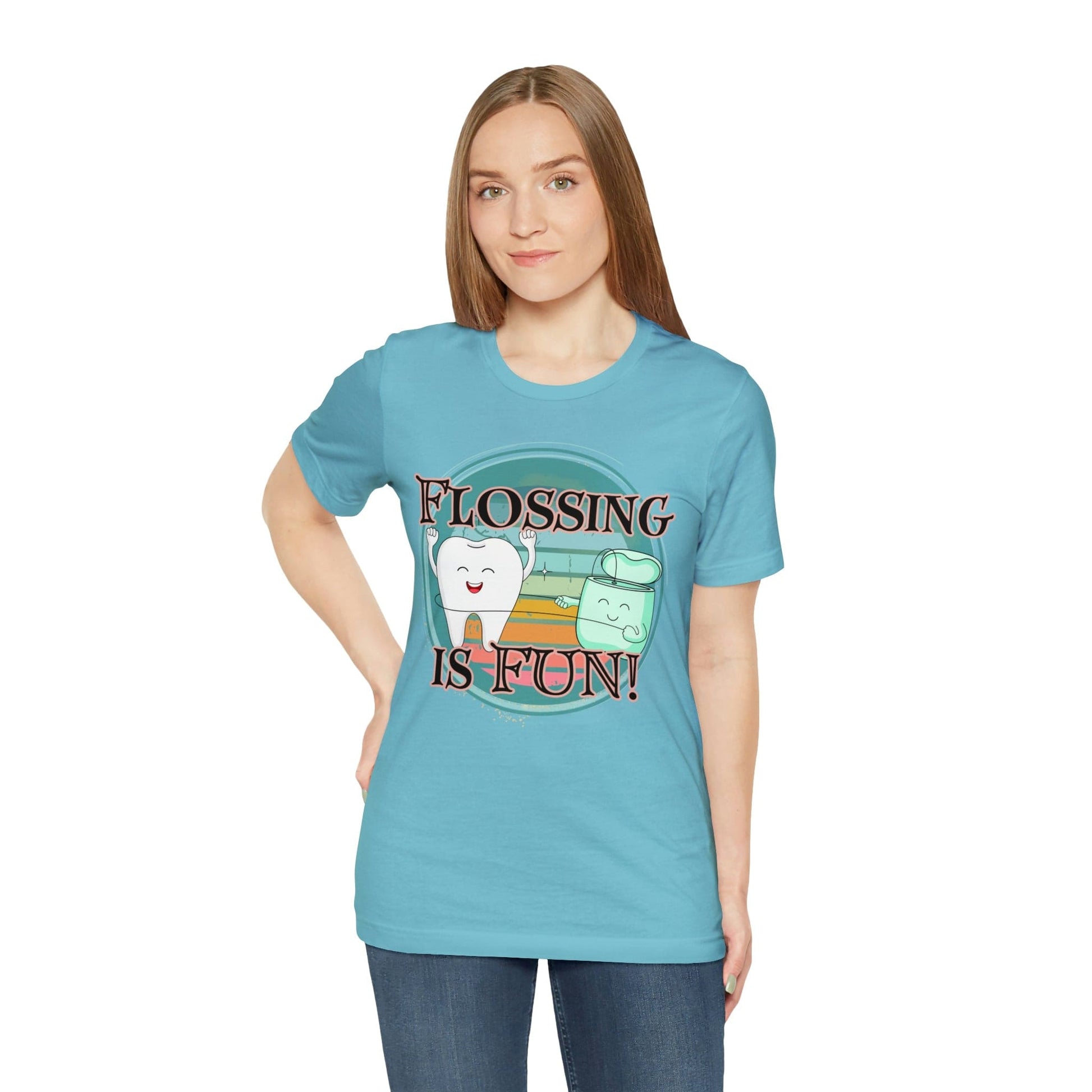 Printify T-Shirt Flossing is fun! Unisex Jersey Short Sleeve Tee