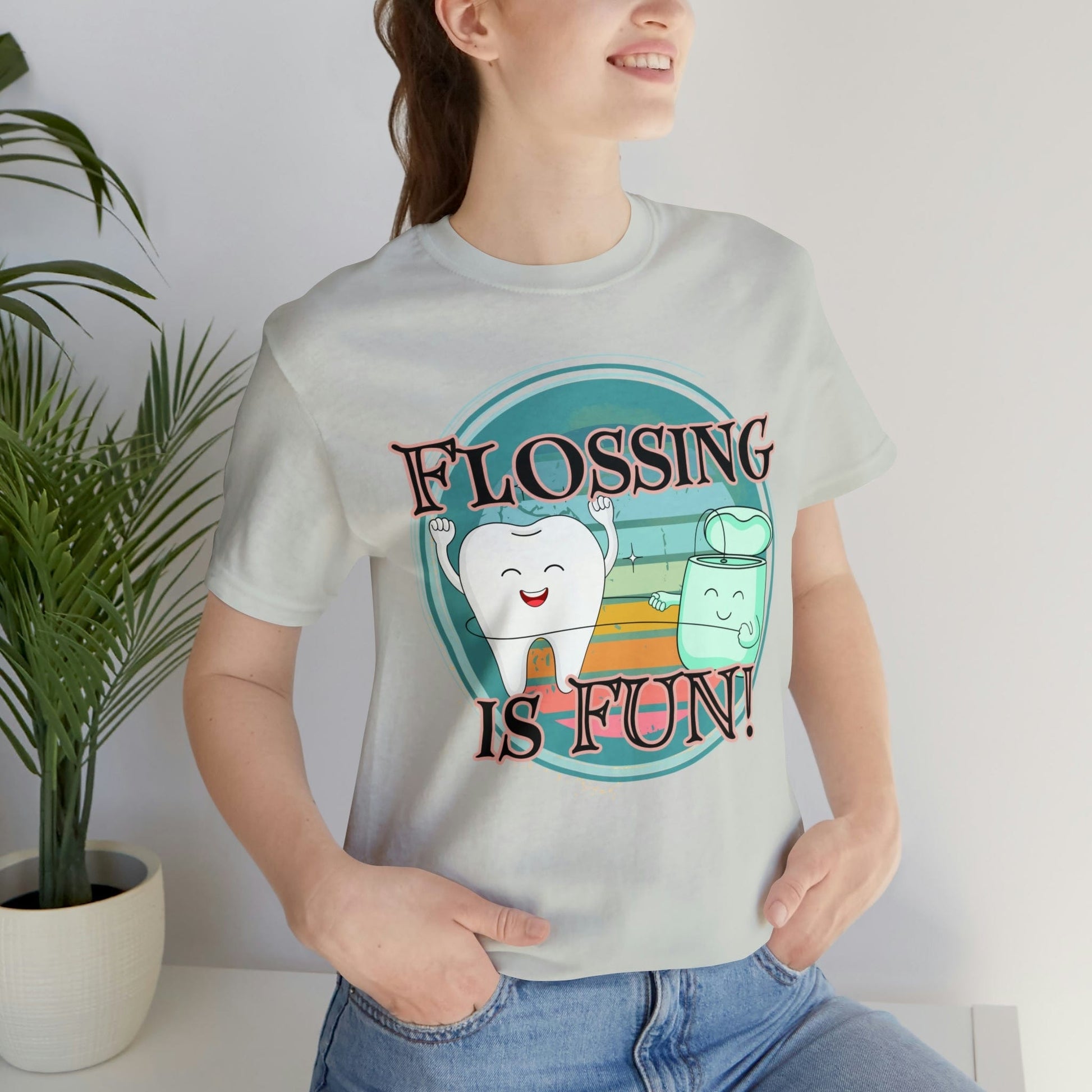 Printify T-Shirt Flossing is fun! Unisex Jersey Short Sleeve Tee