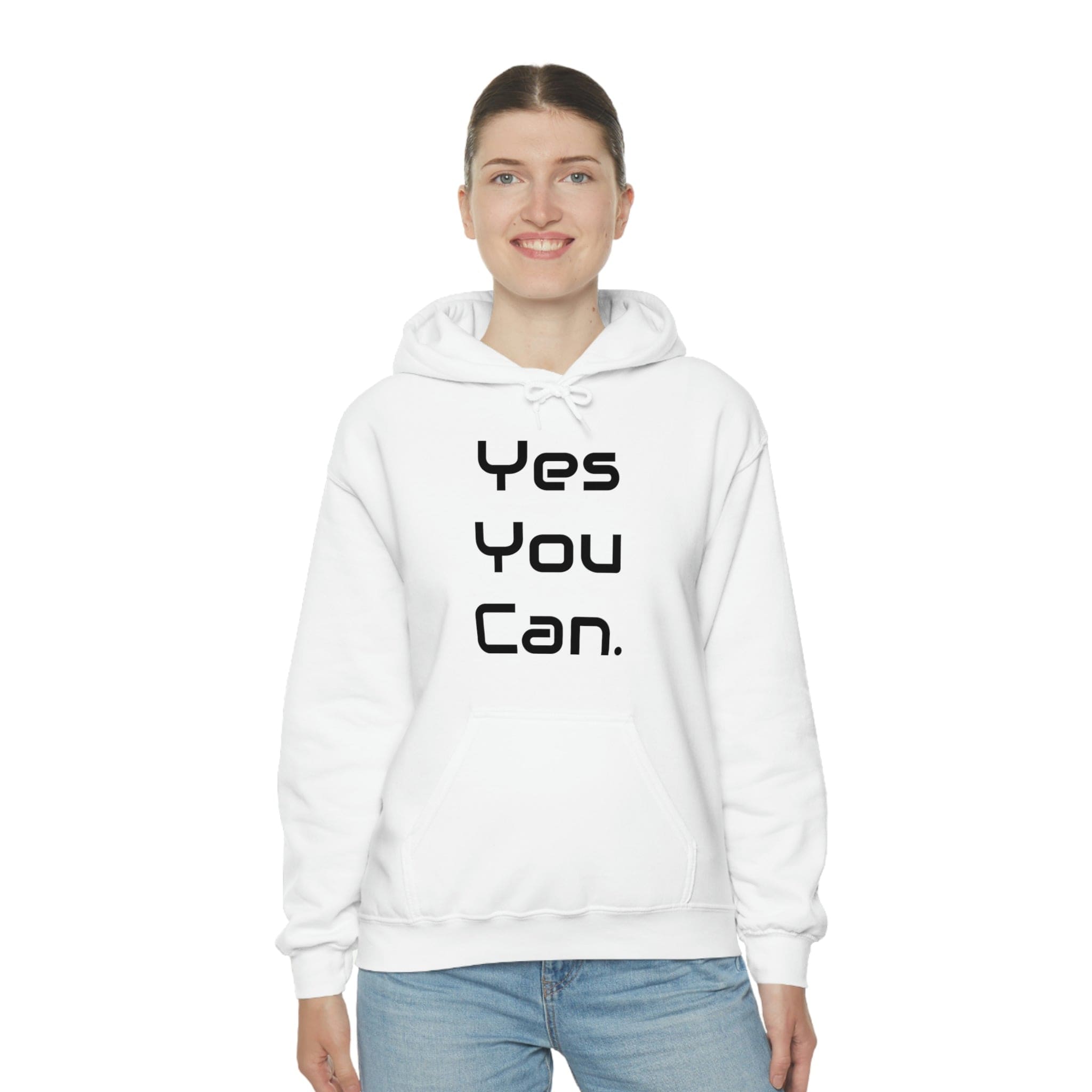 Printify Hoodie Yes You Can - Unisex Heavy Blend™ Hooded Sweatshirt