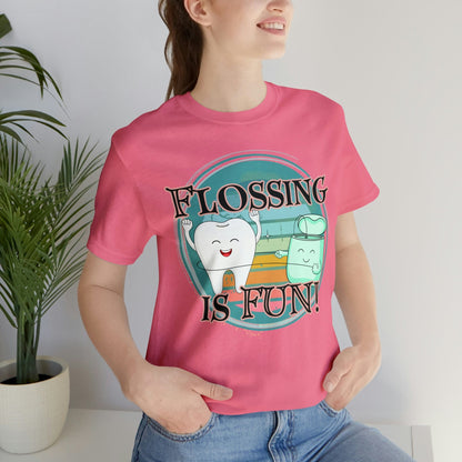 Printify T-Shirt Flossing is fun! Unisex Jersey Short Sleeve Tee