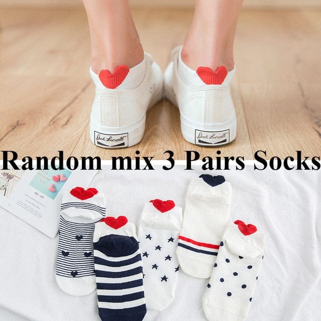 Spruced Roost Accessories Reboot Red Heart Socks - 3pairs