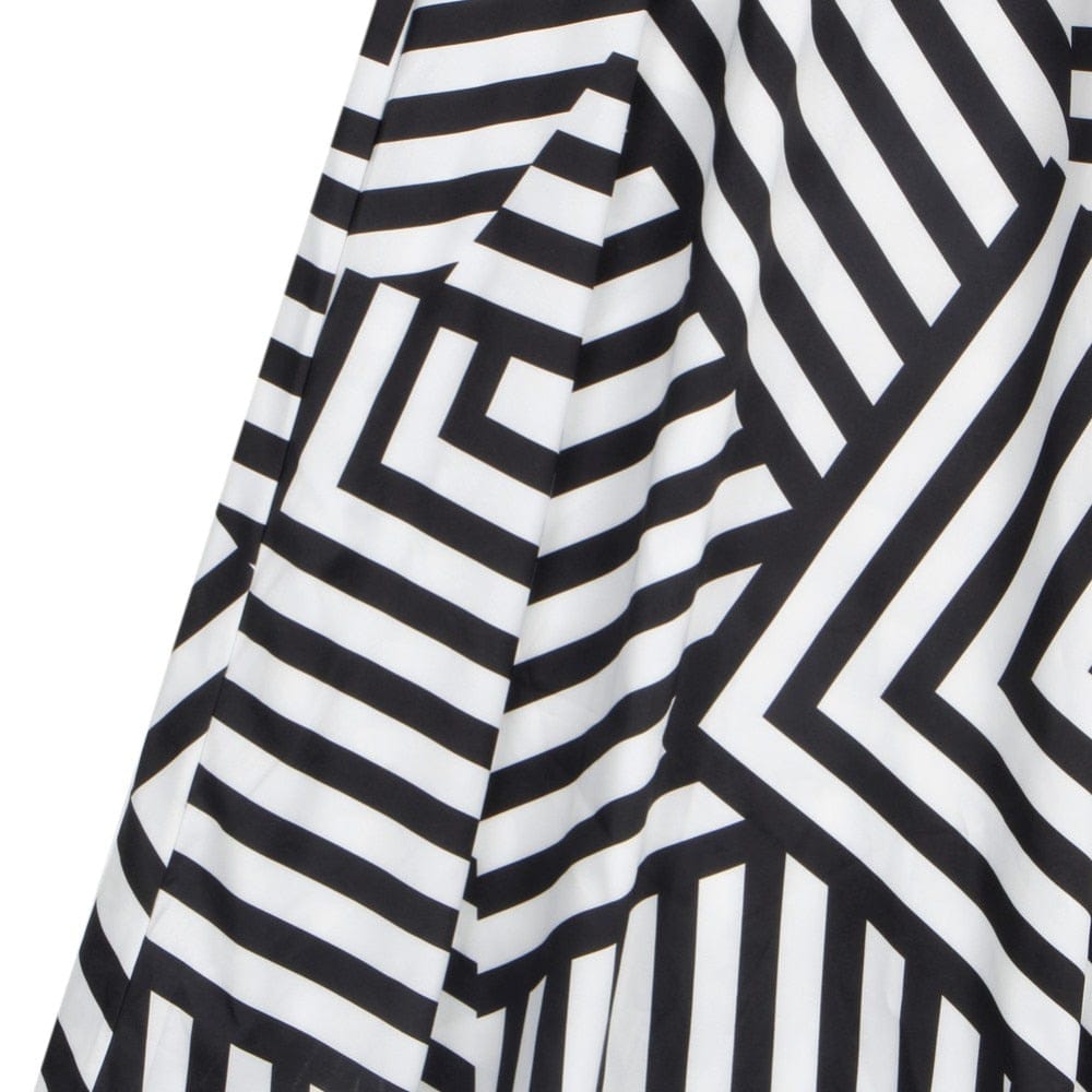 Spruced Roost Asymmetrical Striped Black and White Sundress - S-XL