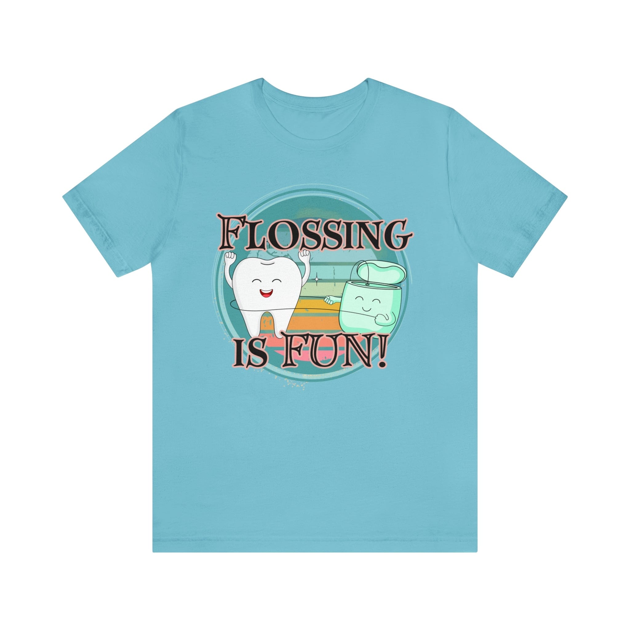 Printify T-Shirt Turquoise / S Flossing is fun! Unisex Jersey Short Sleeve Tee