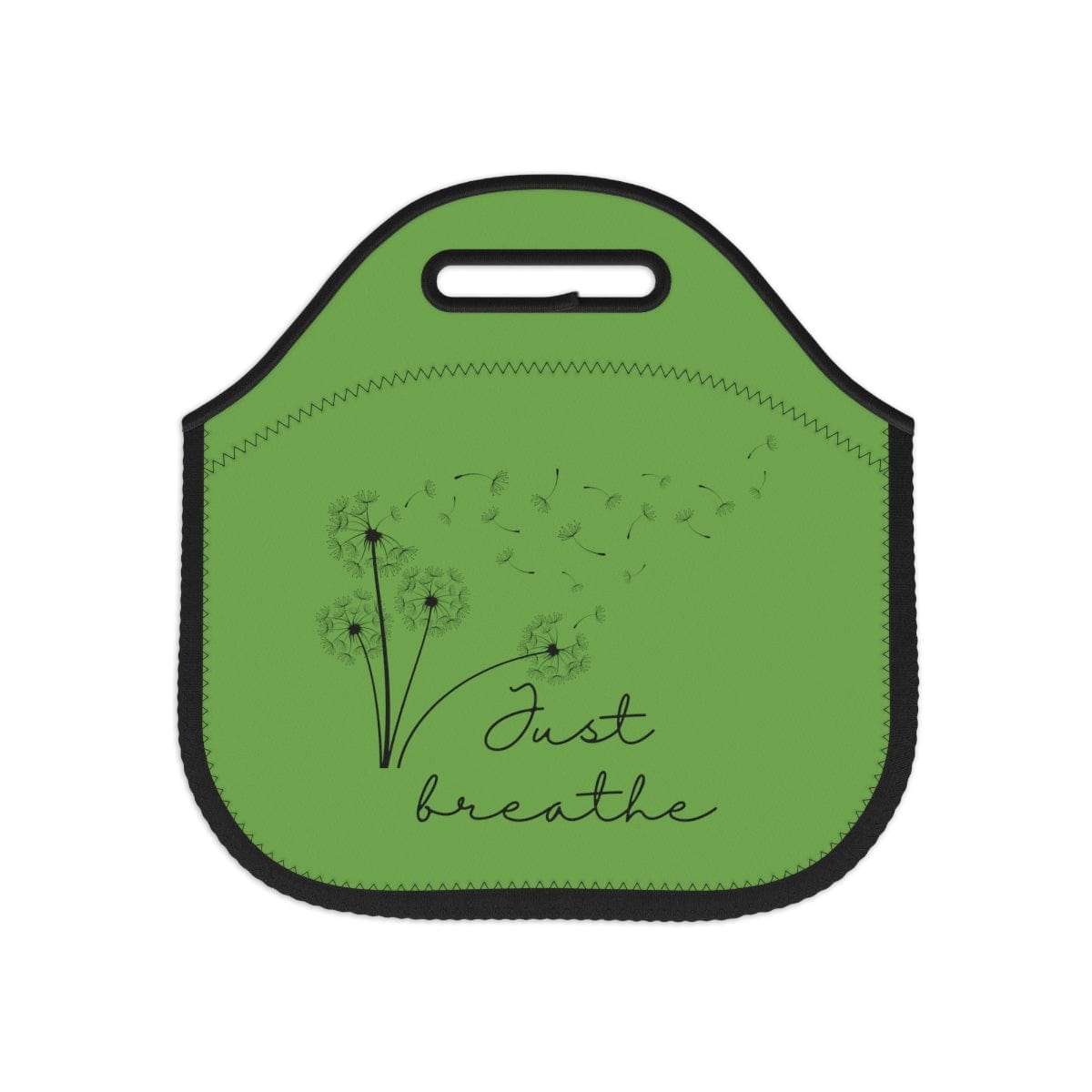 Printify Bags 12" × 12'' Just Breathe Neoprene Lunch Bag - Green & Black