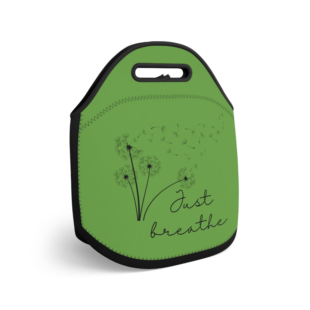 Printify Bags 12" × 12'' Just Breathe Neoprene Lunch Bag - Green & Black