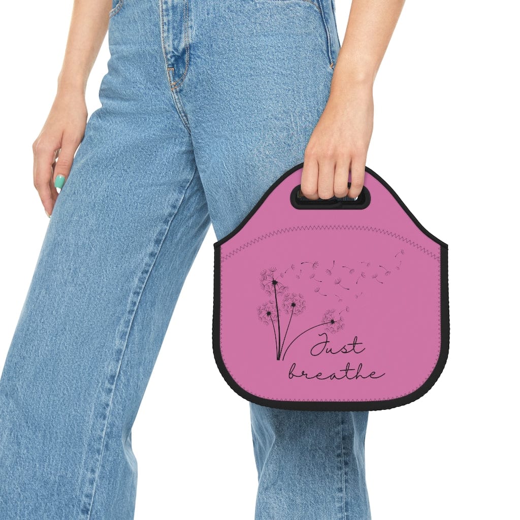 Printify Bags 12" × 12'' Just Breathe Neoprene Lunch Bag - Pink