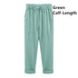 A Aslea Rovie Officiall Store Bottoms green  Calf-Length / XL Athens Linen Cotton Elastic Trouser - M-6XL - 5 Colors