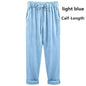 A Aslea Rovie Officiall Store Bottoms light blue  Calf / XL Athens Linen Cotton Elastic Trouser - M-6XL - 5 Colors