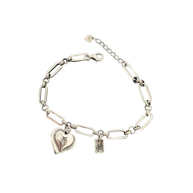 A xiyanike 925 Store Bracelets VBS4385 Silver Love Heart Bracelets - 2 Styles