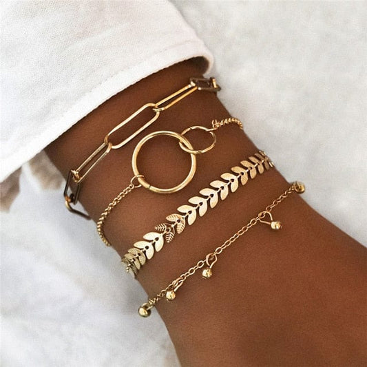 Spruced Roost Bracelets Type 1 Timeless Gold Tone Bracelet Set - 4 pcs