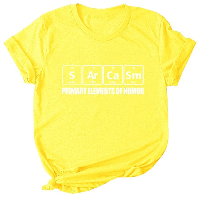 Spruced Roost Curve Clothing Yellow / XXL Sarcasm Periodic Table Tshirt - S-5XL - 6 Colors