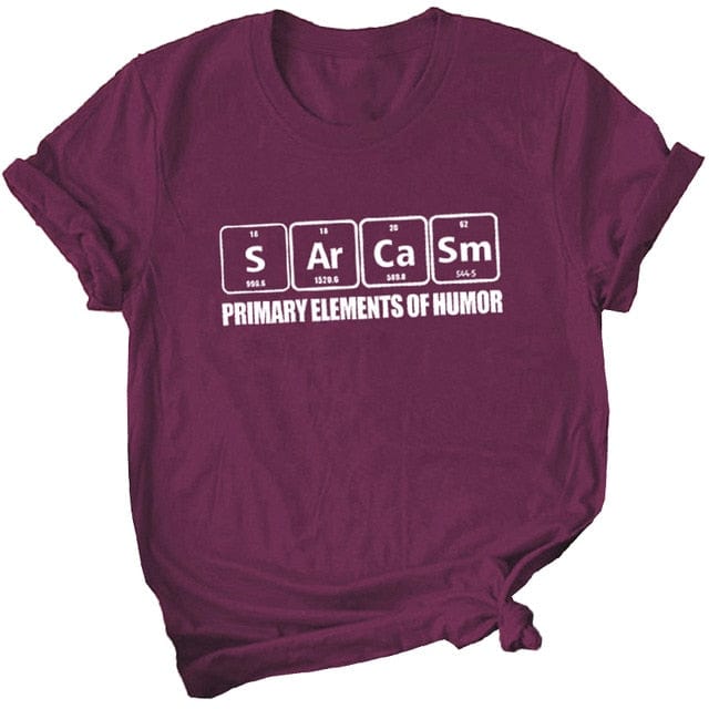 Spruced Roost Curve Clothing Burgundy / XXL Sarcasm Periodic Table Tshirt - S-5XL - 6 Colors