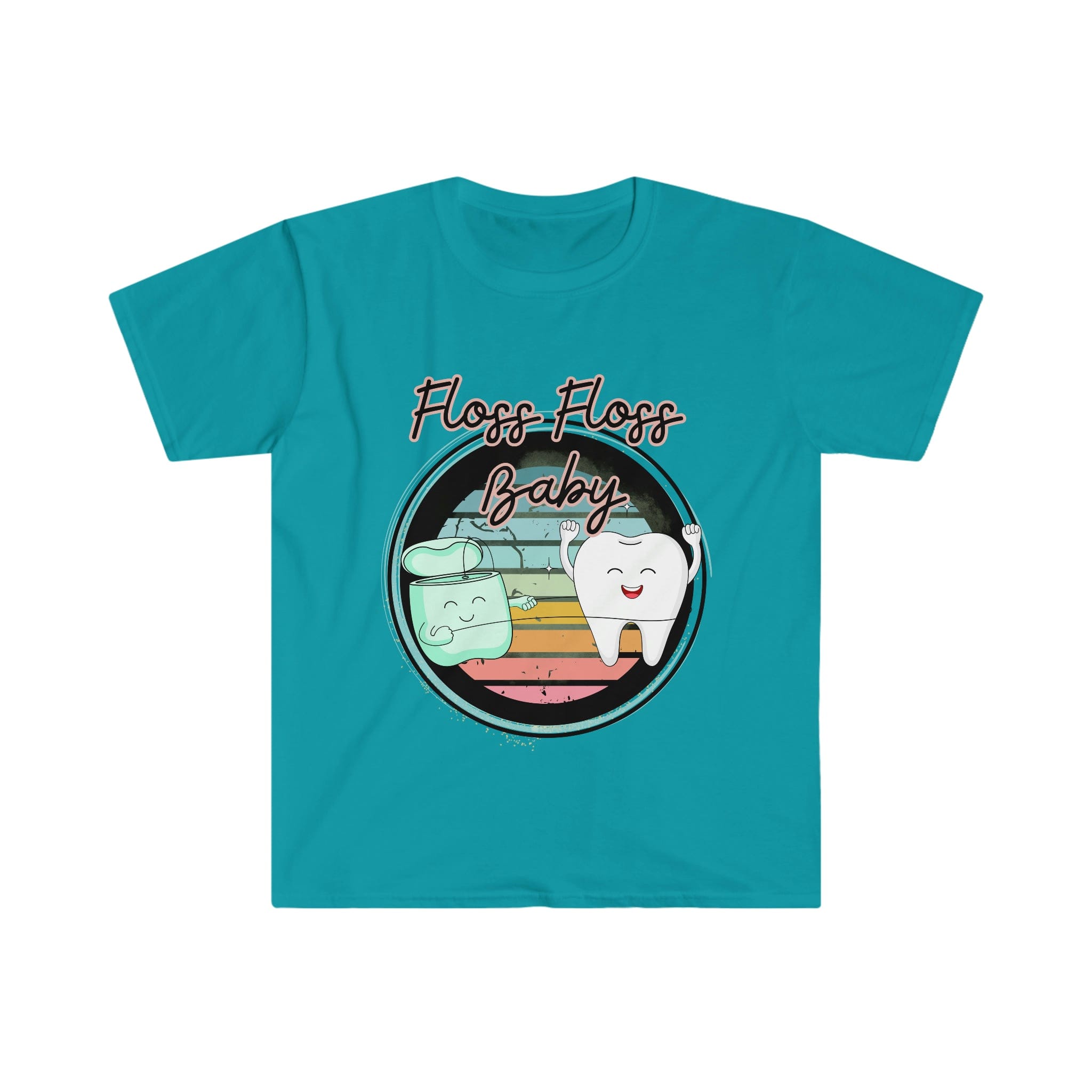 Printify T-Shirt Tropical Blue / S Floss Floss Baby! Unisex Softstyle T-Shirt