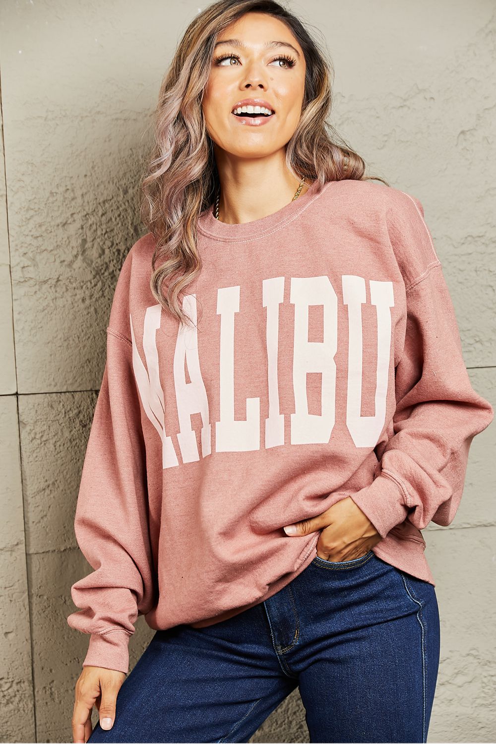 Sweet Claire "Malibu" Oversized Crewneck Sweatshirt - Spruced Roost