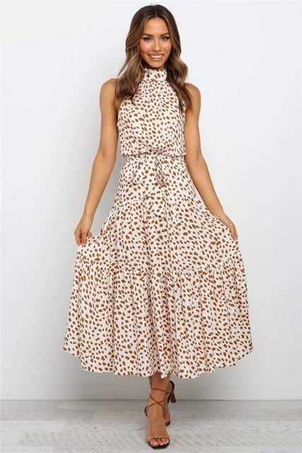 Factory to Customers Dress Leopard / S Ruffles A-Line Sleeveless Dress - S-XL - 12 Colors
