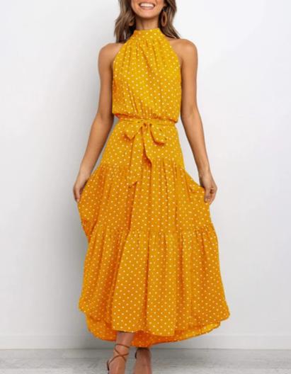 Factory to Customers Dress Yellow / S Ruffles A-Line Sleeveless Dress - S-XL - 12 Colors