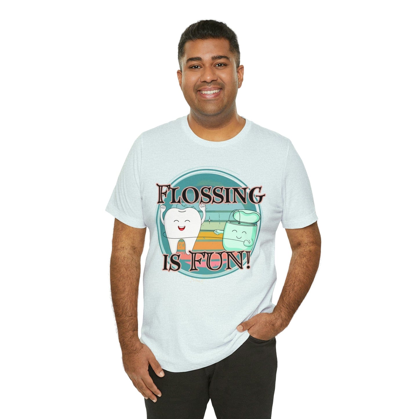 Printify T-Shirt Flossing is fun! Unisex Jersey Short Sleeve Tee