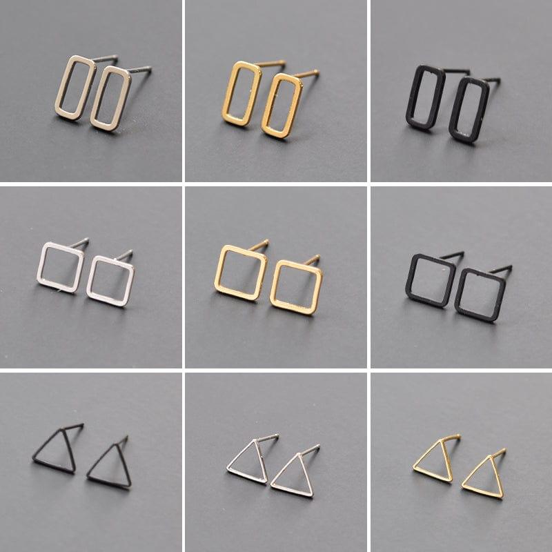Spruced Roost Earrings 18 Styles Minimalist Geometrical Stud Earrings