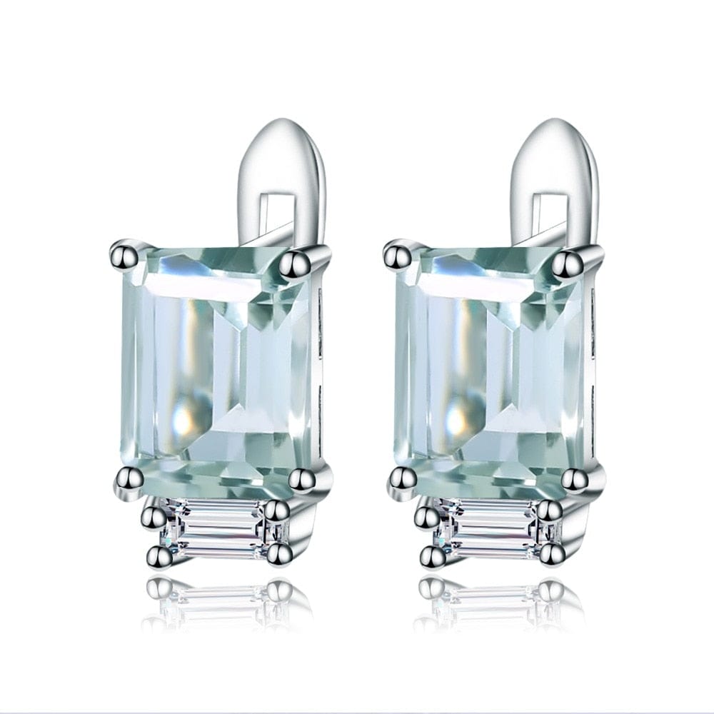 Spruced Roost Earrings 3.11Ct Natural Green Amethyst  925 Silver Stud Earrings