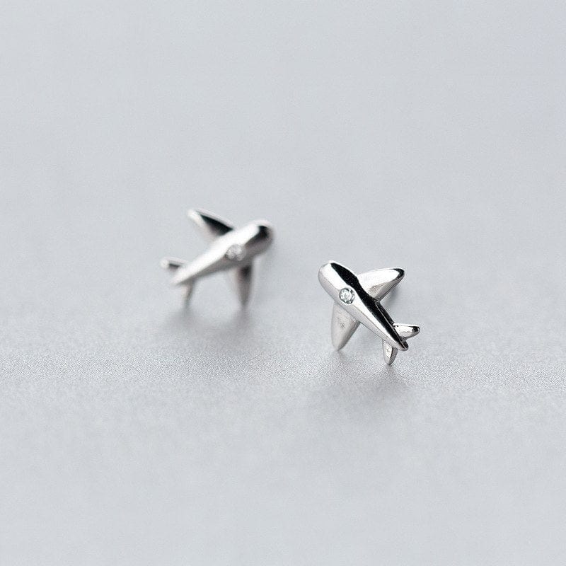 Spruced Roost Earrings .925 Sterling Silver Aircraft Airplane Plane Earrings