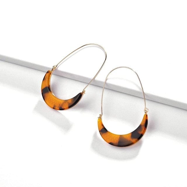 Spruced Roost Earrings A0508S Acrylic Leopard Print Hook Hoop  - 2 Colors