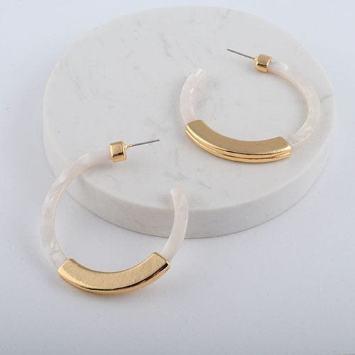 Spruced Roost Earrings Acrylic Leopard Semi  Hoop Earring - 2 Styles