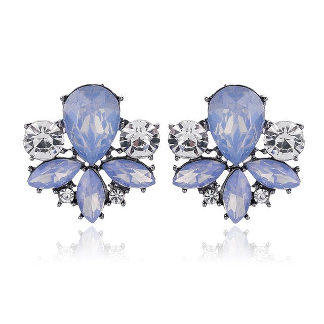 Spruced Roost Earrings opal light blue Avant Sparkle Crystal Pierced Earrings - 14 Colors
