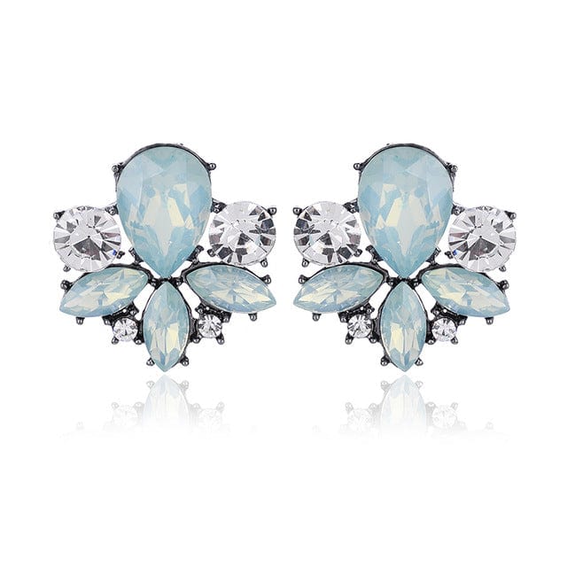 Spruced Roost Earrings opal blue Avant Sparkle Crystal Pierced Earrings - 14 Colors