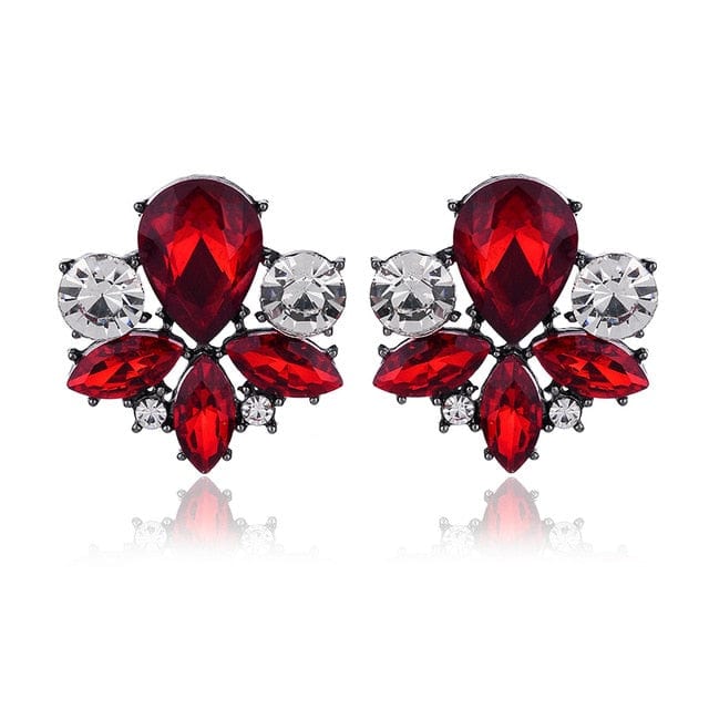 Spruced Roost Earrings red Avant Sparkle Crystal Pierced Earrings - 14 Colors