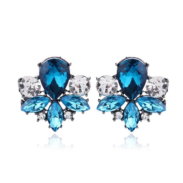 Spruced Roost Earrings blue Avant Sparkle Crystal Pierced Earrings - 14 Colors