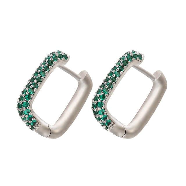 Oberlo Earrings silver green Classic Pave Hoop Earrings - 19 Colors