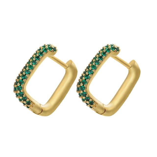 Oberlo Earrings gold green Classic Pave Hoop Earrings - 19 Colors