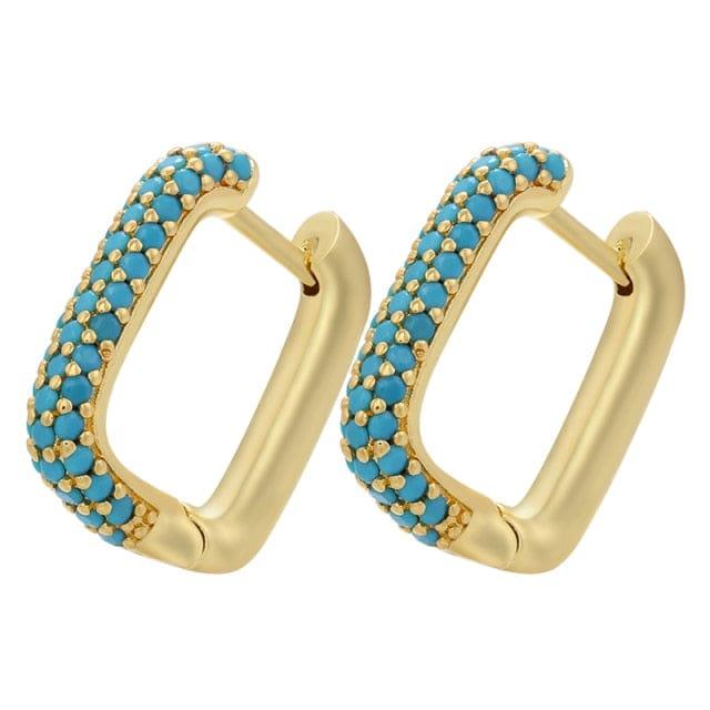 Oberlo Earrings gold blue 2 Classic Pave Hoop Earrings - 19 Colors