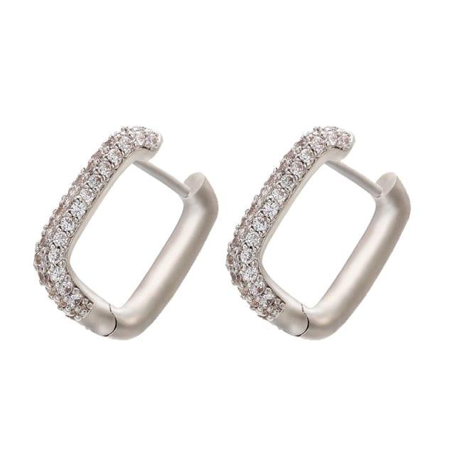 Oberlo Earrings silver white Classic Pave Hoop Earrings - 19 Colors