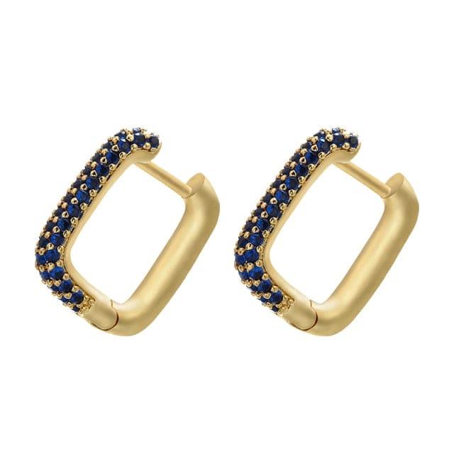 Oberlo Earrings gold blue Classic Pave Hoop Earrings - 19 Colors