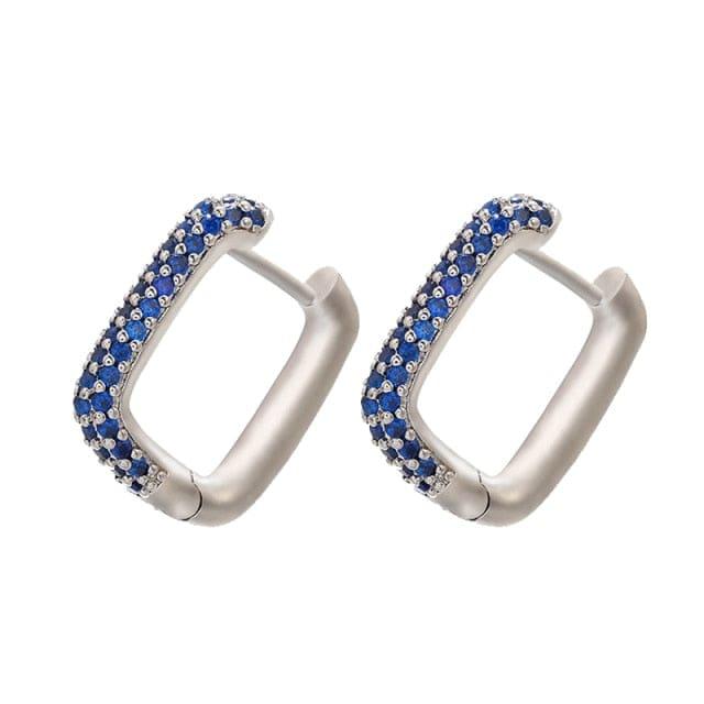 Oberlo Earrings silver blue Classic Pave Hoop Earrings - 19 Colors